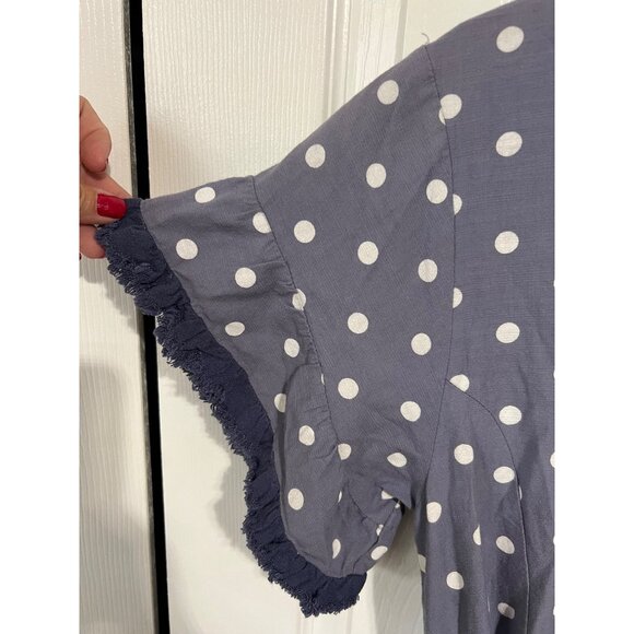 Umgee USA Polka Dot Short-Sleeve Tunic Dress With Belt & Ruffle Details - Picture 8 of 8